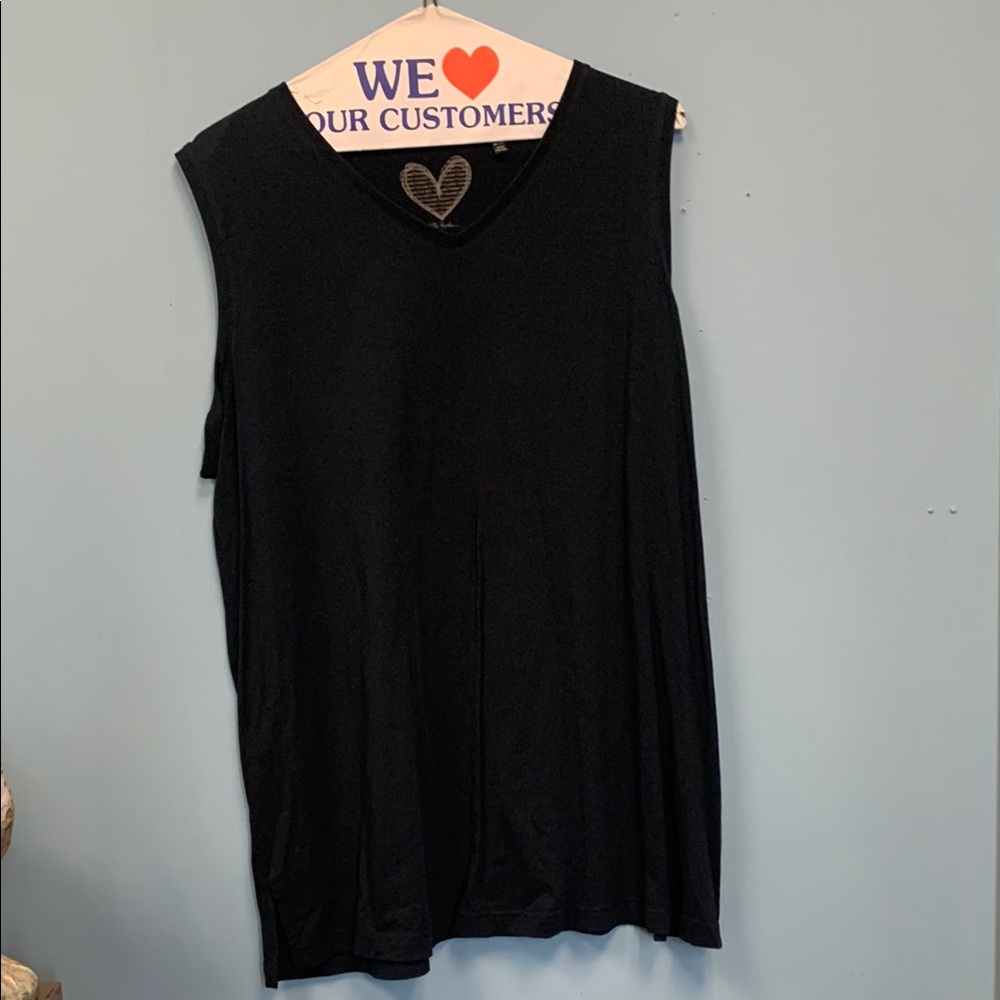 Ulla Popken Black Sleeveless Tank Top